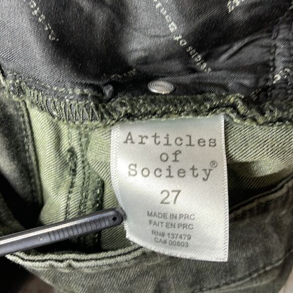 Articles Of Society Forest Green Skinny Jeans Size 27 - Picture 3 of 9